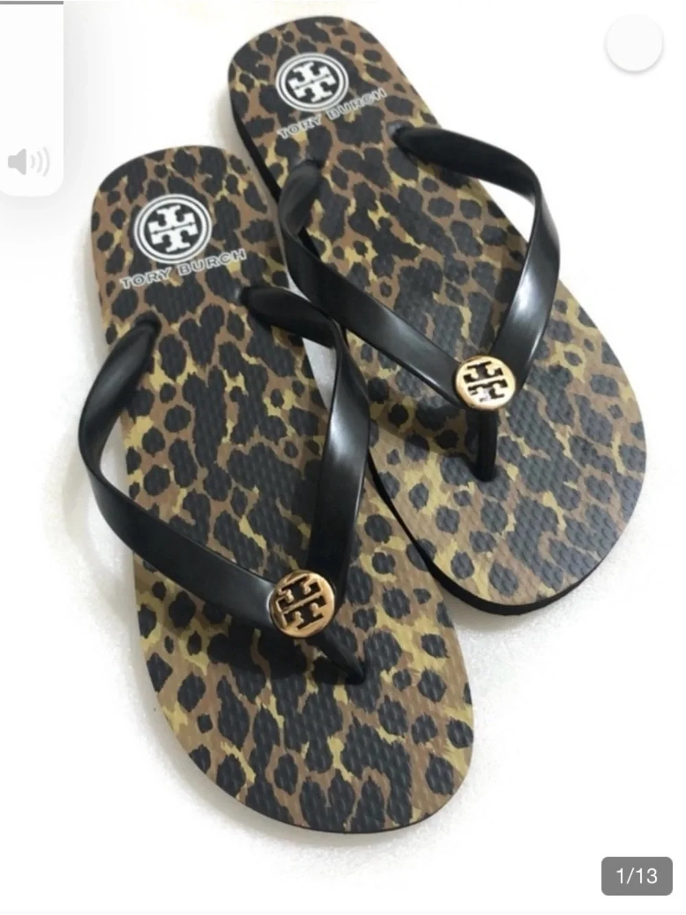 Tory Burch Leopard Print Flip Flops